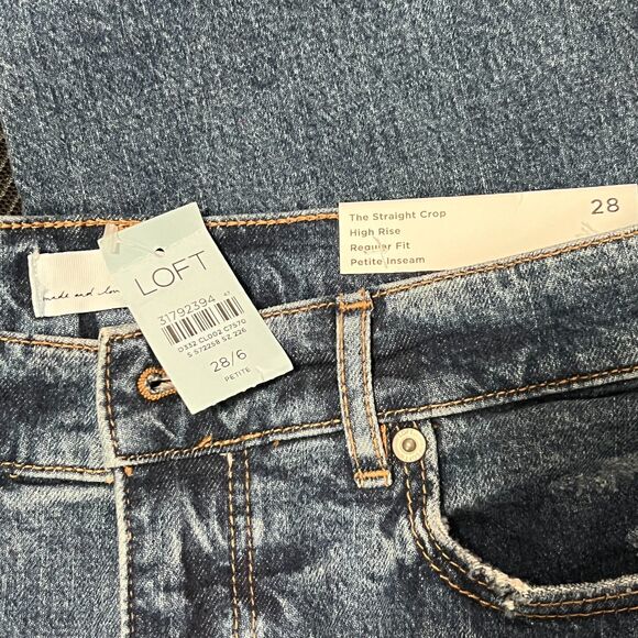 NWT LOFT The Straight Crop High Rise Jeans 28P - Picture 4 of 8